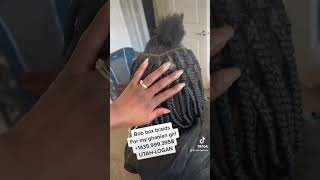 MÉDIUM BOB BOX BRAIDS ON SHORT 4C HAIR   #cameroonianyoutuber #howto #logan #utah