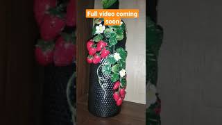 Diy vase || Bottle art || Best out of waste || Air dry clay art || #shorts