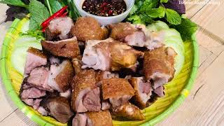 Cách chiên giò heo ngoài giòn trong mền ngọt, không cần muối giấm / Crispy pork leg/