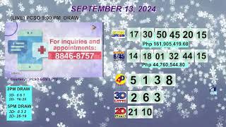 [LIVE] PCSO 9:00 PM DRAW - SEPTEMBER 13, 2024 LOTTO RESULTS