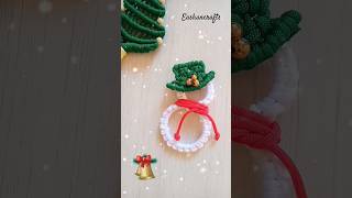 Easy Christmas Snowman ☃️ | Christmas Macrame Crafts 🎄🎅 #shorts #christmas #shortvideo #diy