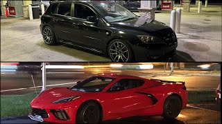 C8 Corvette VS Mazda Speed 3 - Street Race!