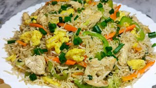 Chicken fried rice restaurant style || Easy and yummy chicken fried rice recipe