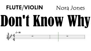 Don't Know Why Flute Violin Sheet Music Backing Track Partitura Nora Jones