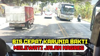 Skil supir bis karunia Bakti Singaparna di jalan Nagreg