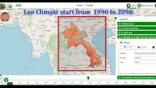 Lao Climate start in  1990 to 2090 (Rainfall and Temperature)