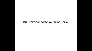 Análise do edital do concurso para Procurador do Município de São Paulo (2023).