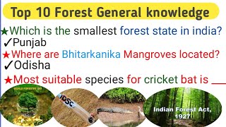 Forest guard general knowledge 2023||General knowledge questions in english||Top 10 Gk  on forest