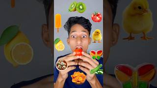 Food Eating Challenge😍🥝🍘🍅🥒🍭🍋#asmr #food #mukbang