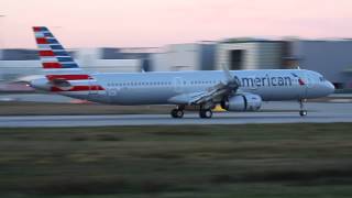 American Airlines Airbus A321 Sharklets landung in Hamburg Finkenwerder 25.11.2013