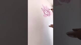 Peony hand painted wall mural