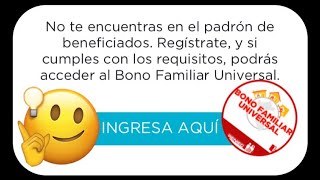 Regístrate para acceder al bono familiar universal