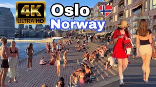 4K Oslo, Norway walk beach tour, Perfect Hot Summer Day, norwegian