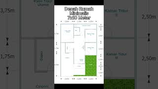 Denah Rumah Minimalis Ukuran 7x10 Meter #denahrumah  #rumah  #desainrumah