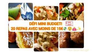 DÉFI MINI BUDGET! 20 REPAS AVEC MOINS DE 15€💸😲👛✨ J-5