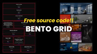 Bento Grid with HTML, CSS, & JS (Source Code Included)