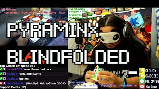 I Learned and Attempted to Solve Pyraminx Blindfolded on My Twitch Stream