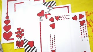 5 RED HEART❤ BORDER DESIGNS/ PROJECT WORK DESIGNS/CORNER AND SIDE BORDER DESIGNS