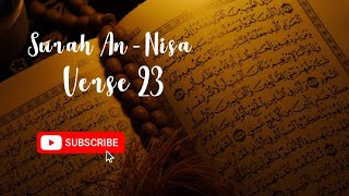 Surah An-Nisa Verse 23 with Tajweed | Treasure of Quran  #quran #tajweed #recitationofquran