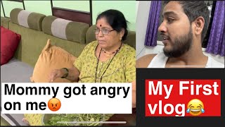 My First Vlog | Mom got angry😡 | i wanted to watch the match 🤪