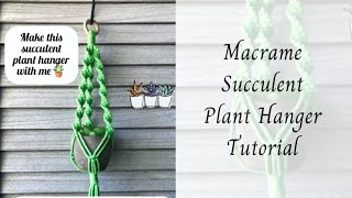 Macrame Succulent Plant Hanger Tutorial