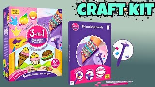 3 in 1 Craft kit - Stamp Art, Friendship Band, Clay Window Stickers - Peephole View Toys