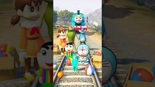 HULK SAVINGS OGGY , SHINCHAN,JACK , DOREMON FROM THOMAS TRAIN GTA 5#shorts