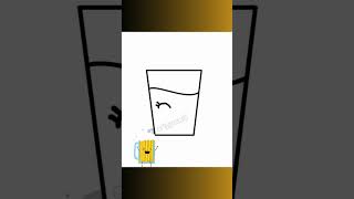 How to Draw a cute WATER GLASS step by step. Easy draw for kids #trending #reels #short #art #shorts