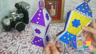 اسهل طريقه لعمل فانوس رمضان بالفوم || طريقه عمل فانوس رمضان 2022 بالفوم والكرتون ||Diy Ramadan Decor