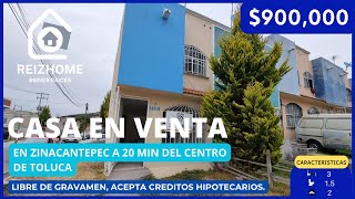 CASA EN VENTA EN LA LOMA 2 EN ZINACANTEPEC A 20 MIN DEL CENTRO DE TOLUCA