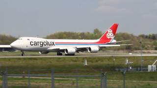 Cargolux Boeing 747-8F LX-VCC depating at LUX Findel 04.05.2013