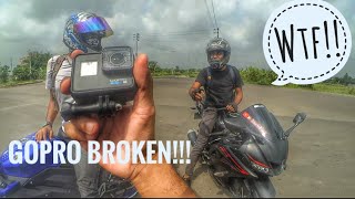 My friend broke his Gopro || gopro hero 6 broked || born biker || Bangladesh