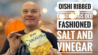 Oishi ribbed Cracklings salt and vinegar flavour snack crisps review | ASMR Philippines