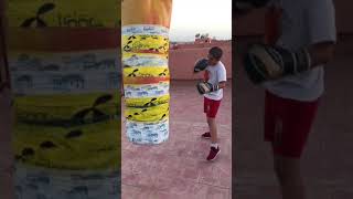 Coach larhrissi #boxing bag work #hard work# stay home #