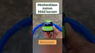 membersihkan mainan berlumpur bus tayo #shorts #viral  #membersihkanmainan #mencarimainan