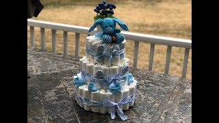 DIY Diaper Cake for Baby Boy/ Gift Idea