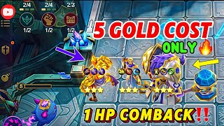 1 HP LEFT COMBACK😢MAGIC CHESS “5 GOLD COST” LEGENDARY HEROES ONLY😱THARZ SKILL 3 2024‼️✅💯