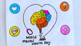 world mental health day drawing/world mental health day poster/mental health day poster drawing