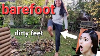 barefoot fall in germany / cleaning the yard / garden tour