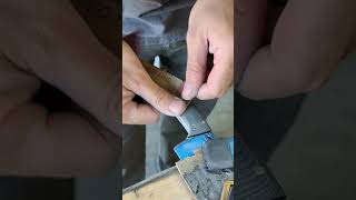 Shaping and Finishing the Handle on a Damascus Knife #bladesmith #knifemaking #damascus #asmr #knife