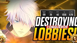 DESTROYING CONQUEROR LOBBIES!|120 FPS In Aquos R2 💪||Gfx Tool Setting|Newsop93|IPAD VIEW|PUBGM|#ipad