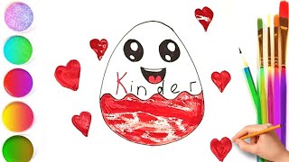 How to draw a cute  Kinder easy and quikly.Kinder zeichnen.किंडर ड्रा करें. Dibujar kinder.