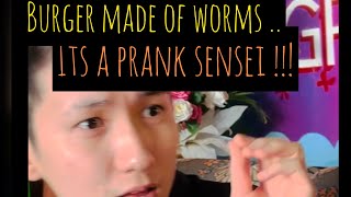 Burger Patty Worm PRANK !!!#funny  #prank  #fun  #trending #friends