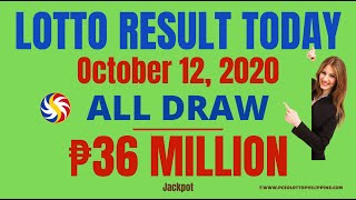 PCSO Lotto Result Today October 12, 2020