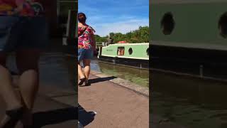 Canal Boat Through Lock