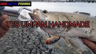 Casting ikan BARRAMUNDI menjelang magrib ll tes umpan handmade