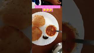 सुबह सुबह ऐसा नाशता मिल जाये,तो कोई कूय ना भर पेट खाये#food #Breakfast#poori sabzi#