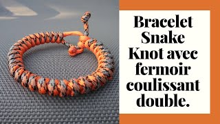 Tutoriel de tressage : Bracelet Snake Knot avec fermoir coulissant double.