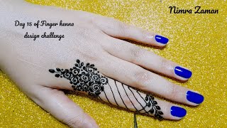 Day 15 of Finger henna design challenge | simple easy beautiful one finger mehndi design