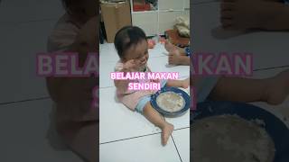 DE DIRA BELAJA MAKAN SENDIRI 😍 #cutebaby #bayilucu #belajarmakansendiri #gemes